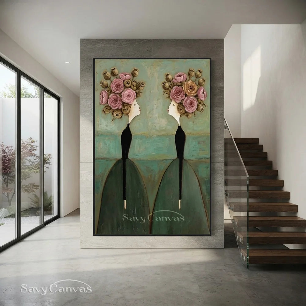 Abstract Expressionist Figural Oil Painting Canvas #SS 290