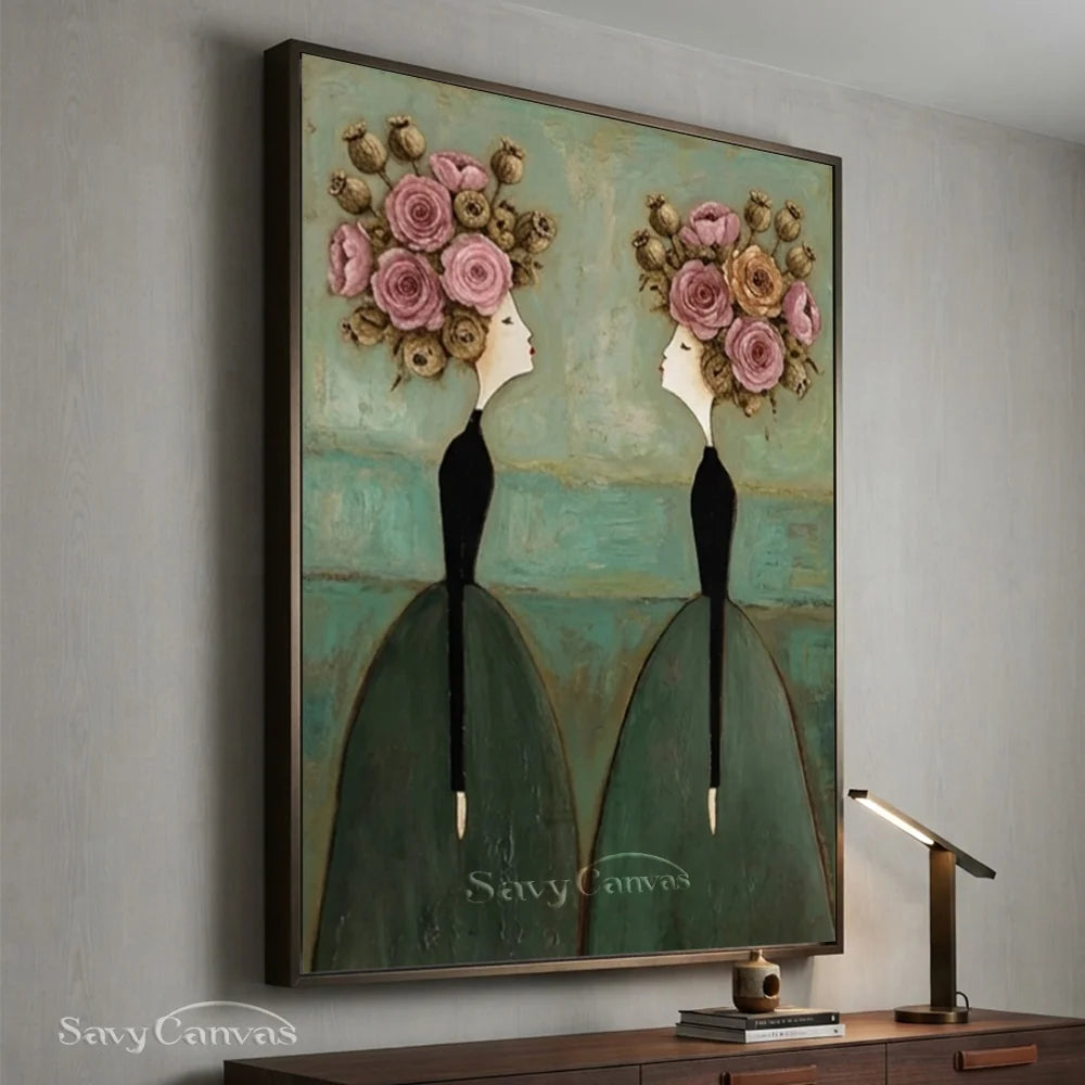 Abstract Expressionist Figural Oil Painting Canvas #SS 290