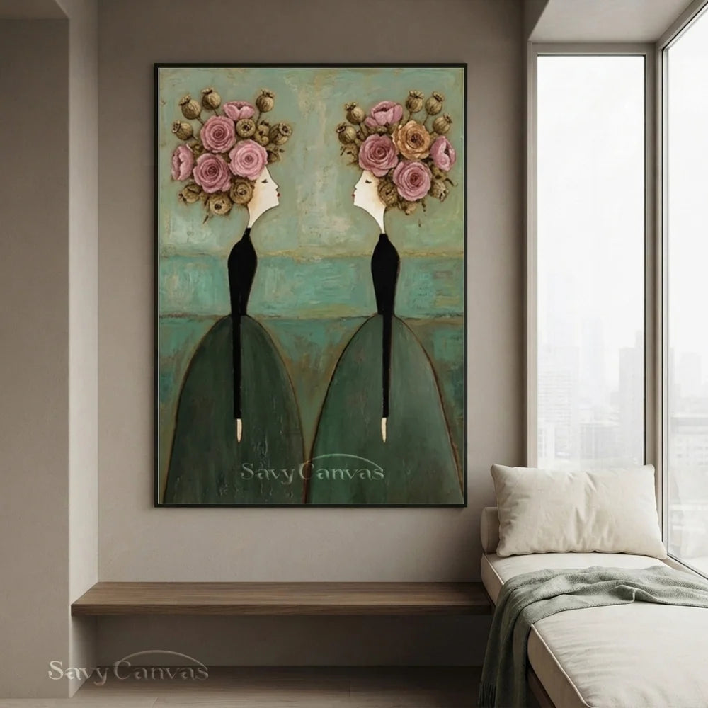 Abstract Expressionist Figural Oil Painting Canvas #SS 290