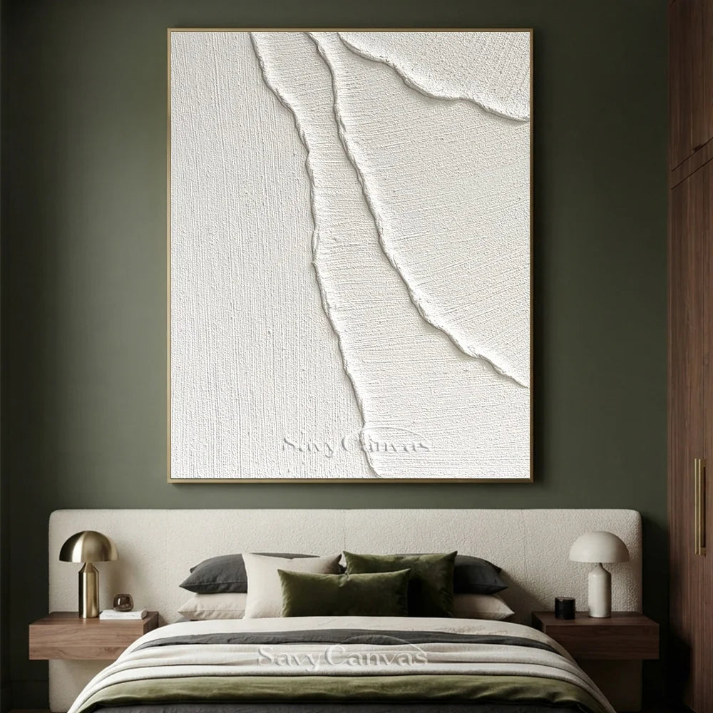 Abstract White Sand Waves Art | Coastal Minimalist Decor #AA 017