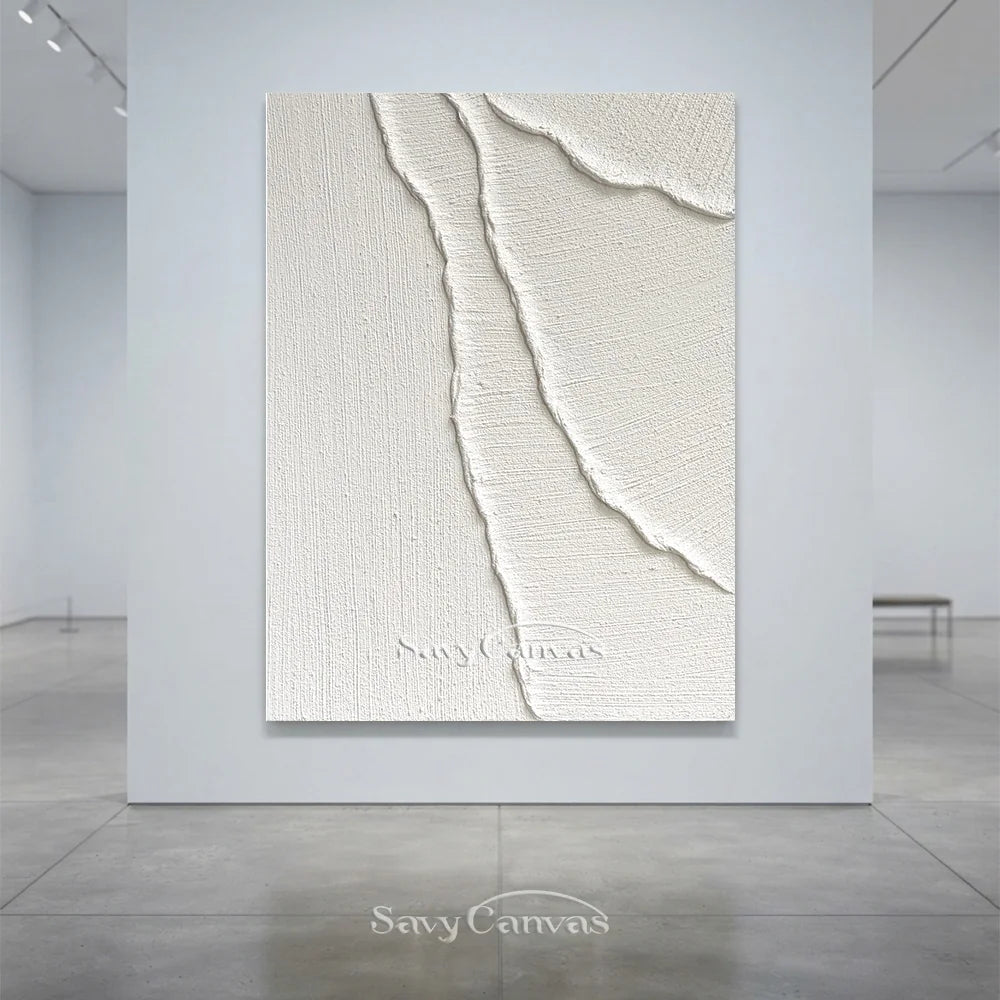Abstract White Sand Waves Art | Coastal Minimalist Decor #AA 017