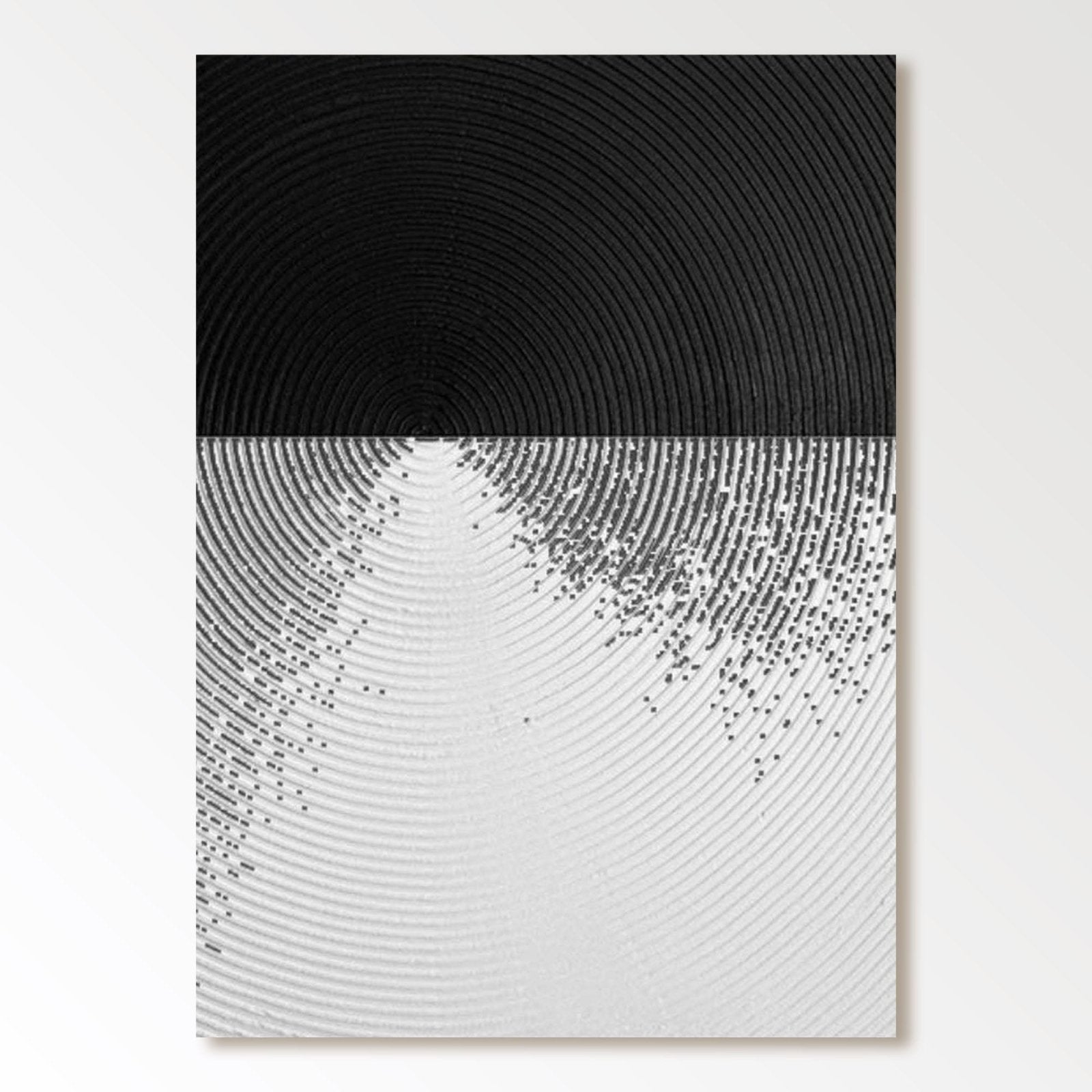 Textured Abstract Black White Art for Modern Decor # TC 151