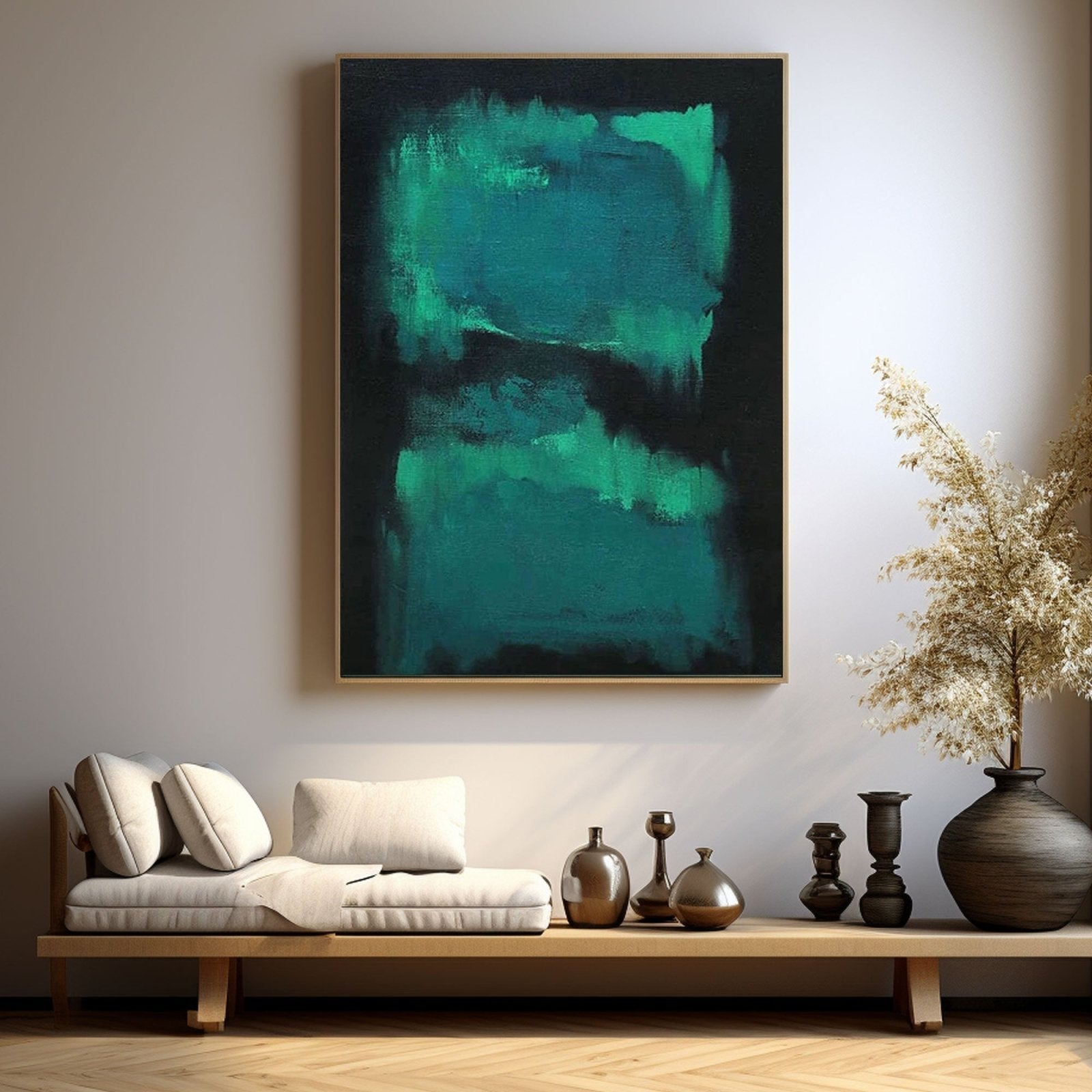 Unique Green & Black Abstract Canvas Art