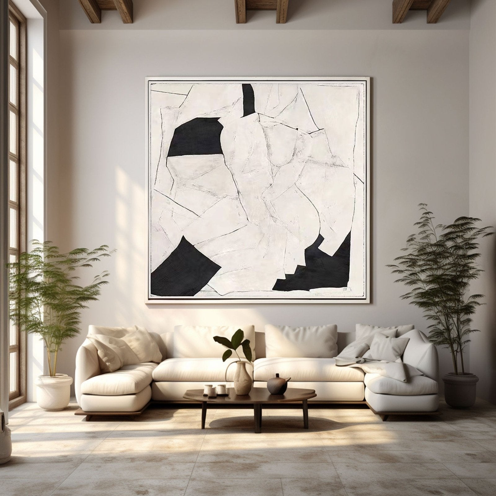 Geometric Abstract Art Painting - Monochrome #TC 154