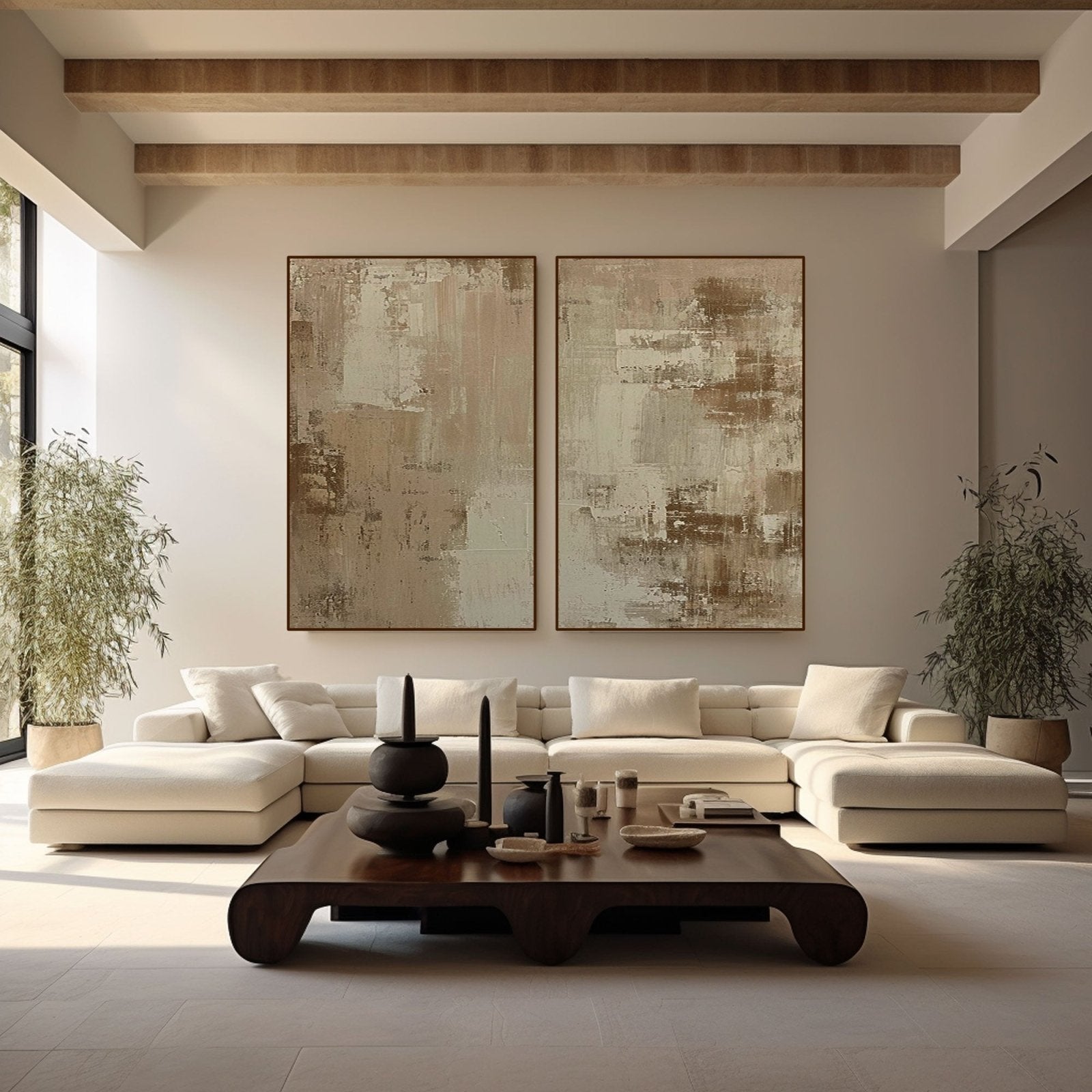 Wabi Sabi Style Abstract Painting Set for Living Room #TC 156