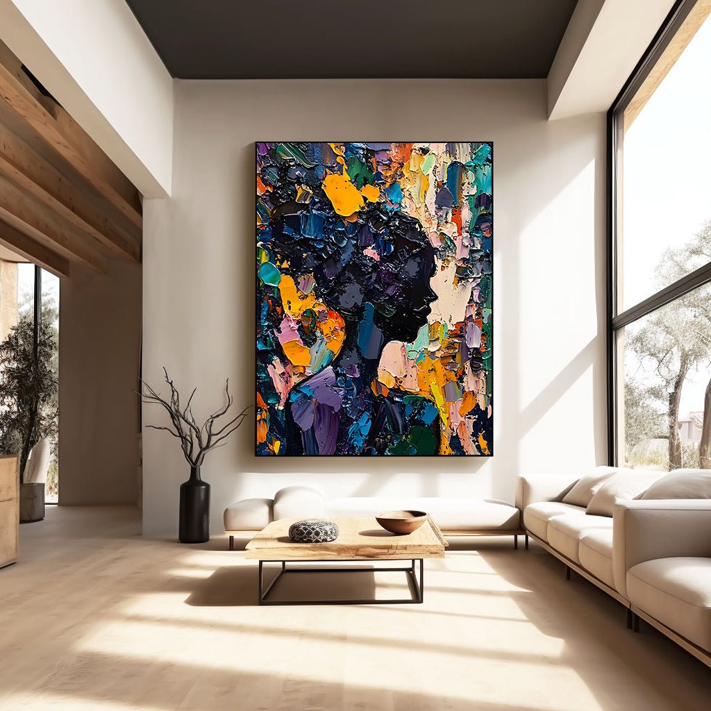 Abstract African American Wall Art | Colorful Woman Silhouette #AA 430