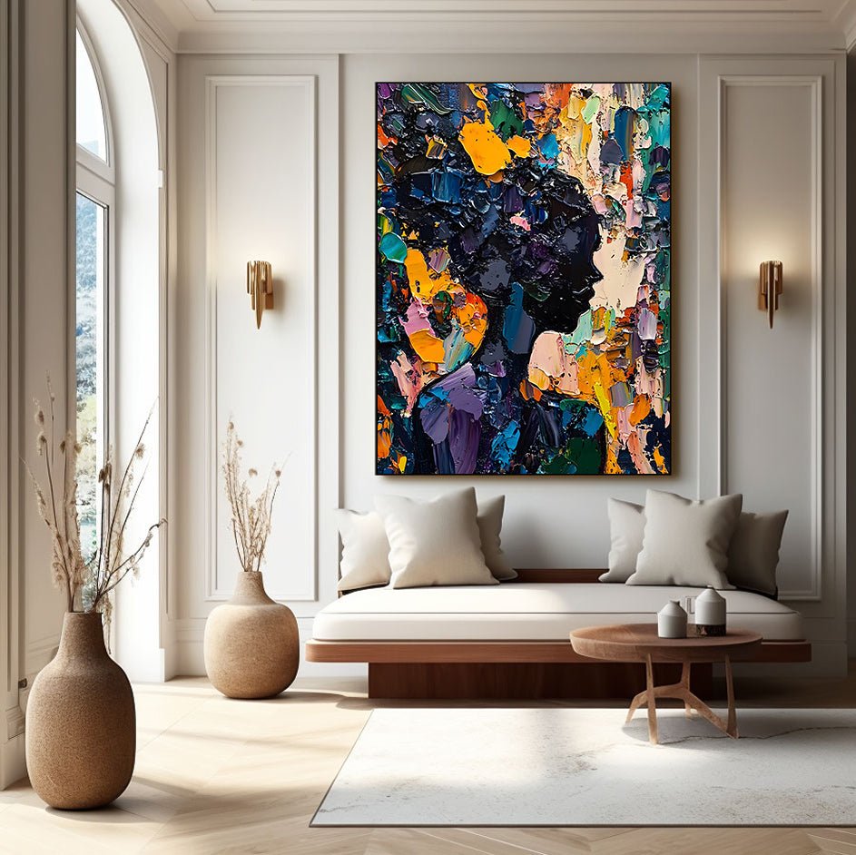 Abstract African American Wall Art | Colorful Woman Silhouette #AA 430