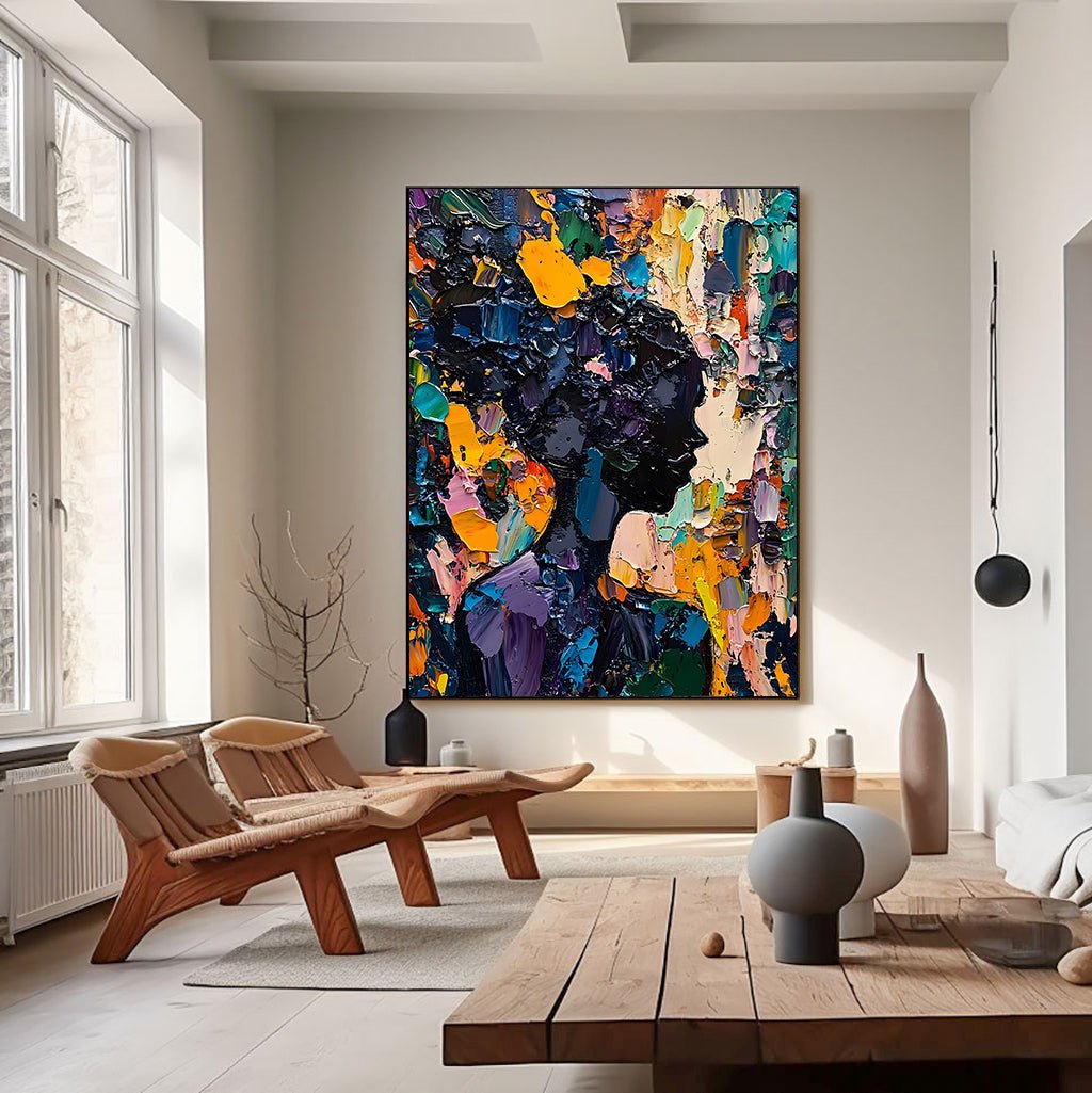 Abstract African American Wall Art | Colorful Woman Silhouette #AA 430