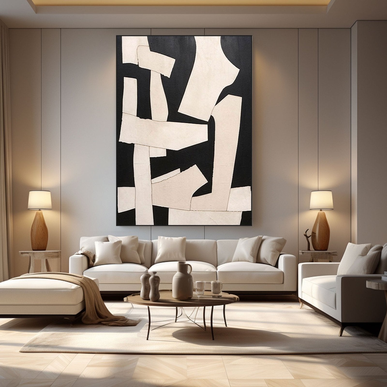 Contemporary Abstract Oil Painting - Fragmented Design