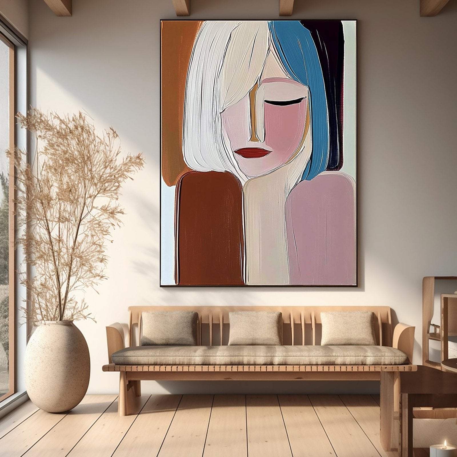 Modern Abstract Portrait | Colorful Figurative Painting #AA 471