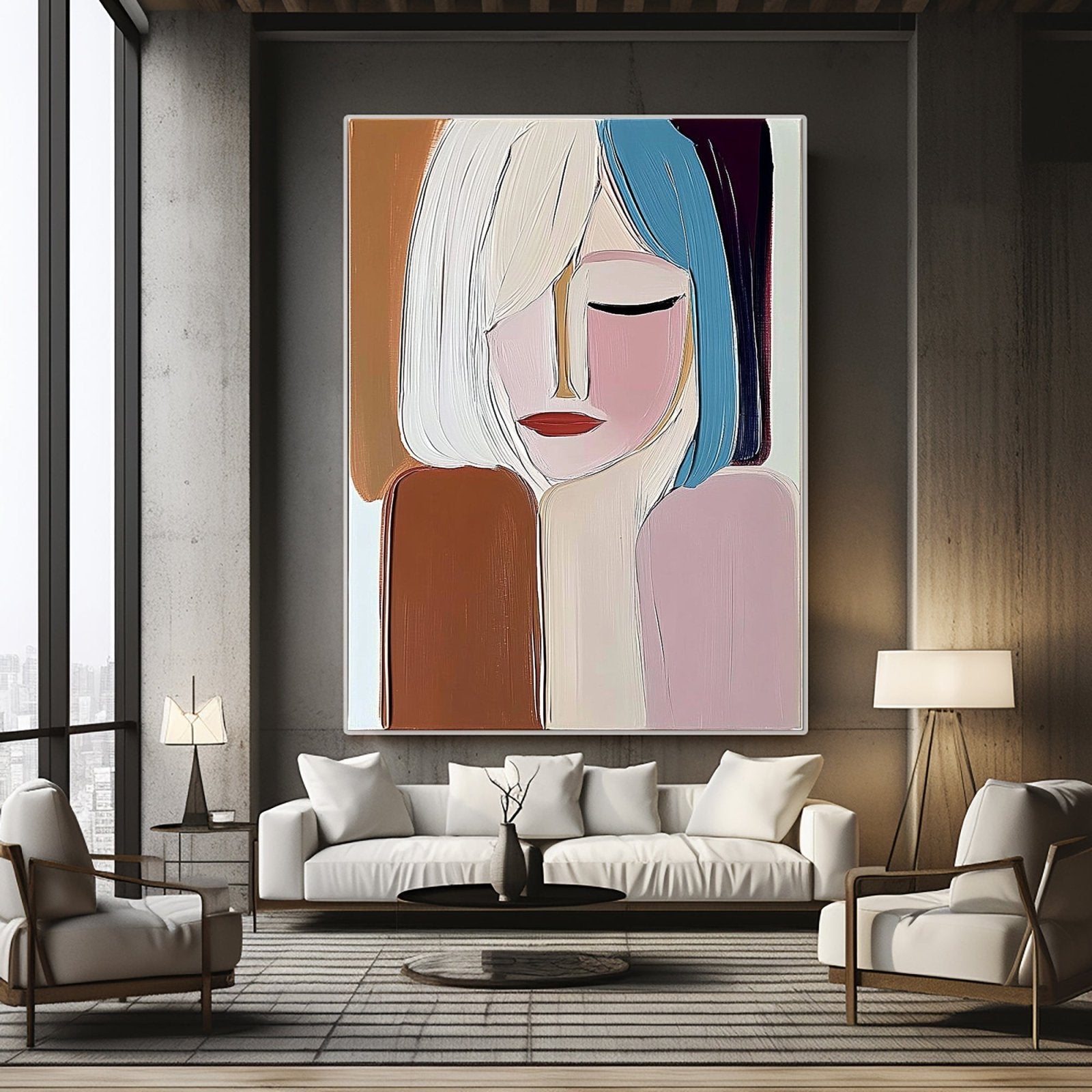 Modern Abstract Portrait | Colorful Figurative Painting #AA 471