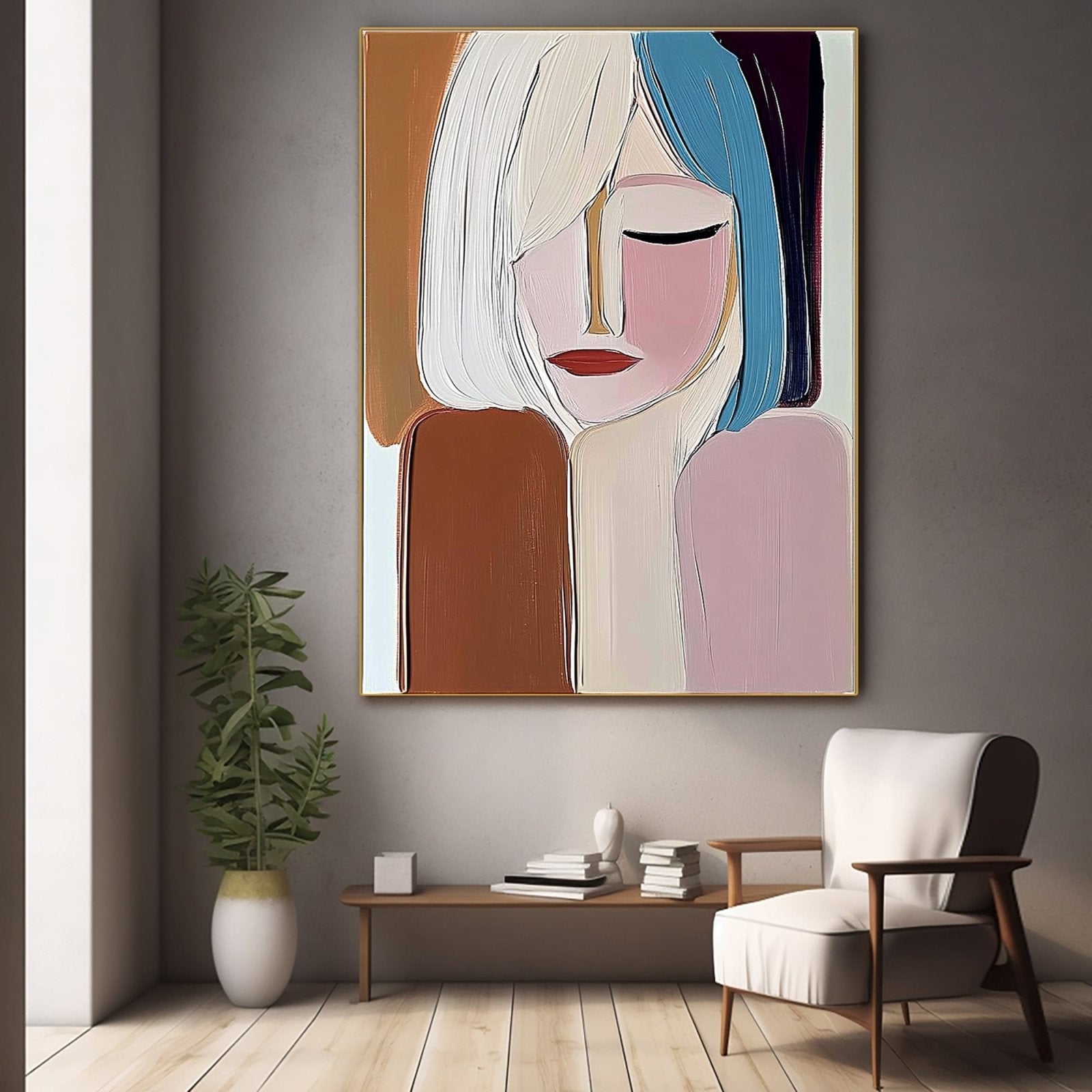 Modern Abstract Portrait | Colorful Figurative Painting #AA 471