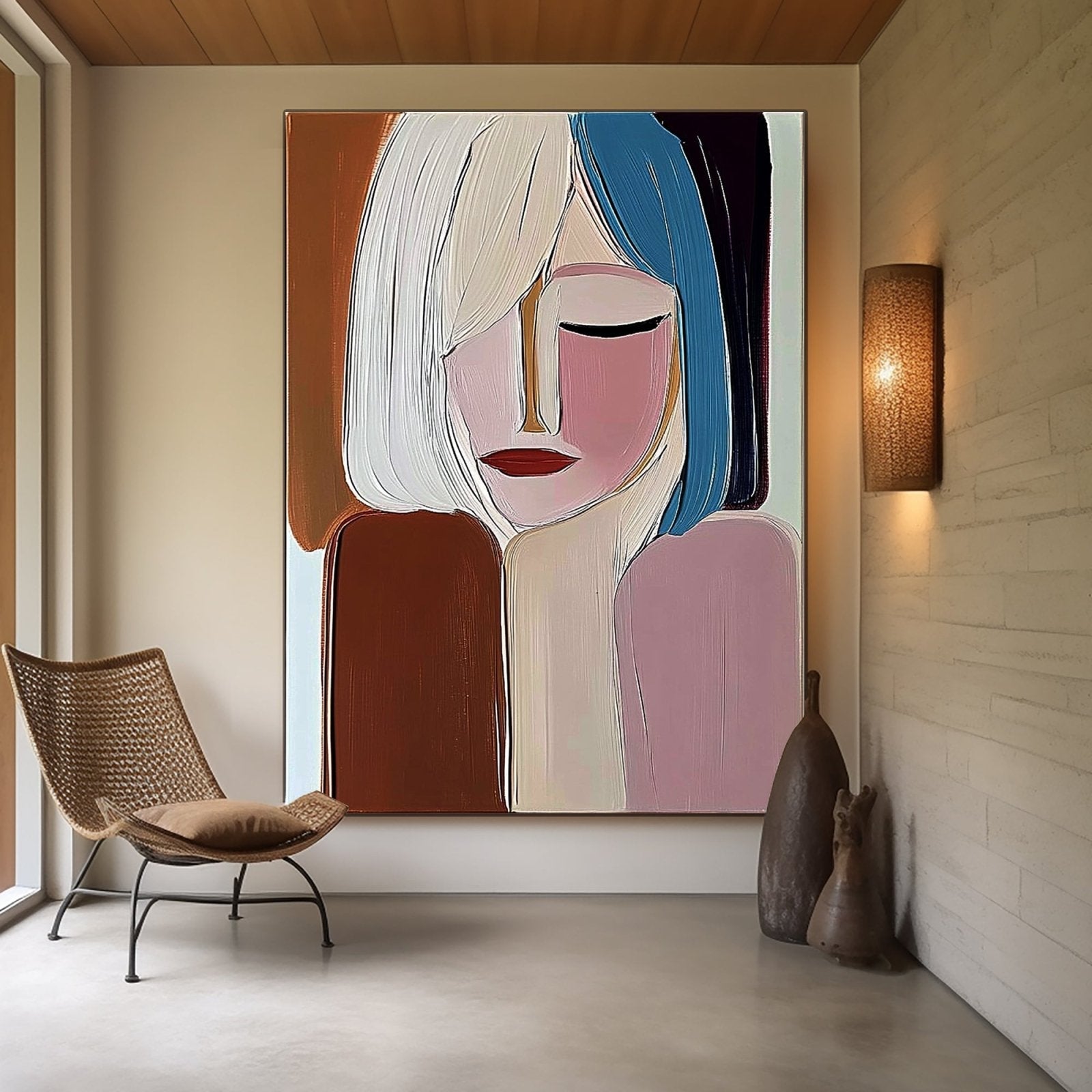 Modern Abstract Portrait | Colorful Figurative Painting #AA 471