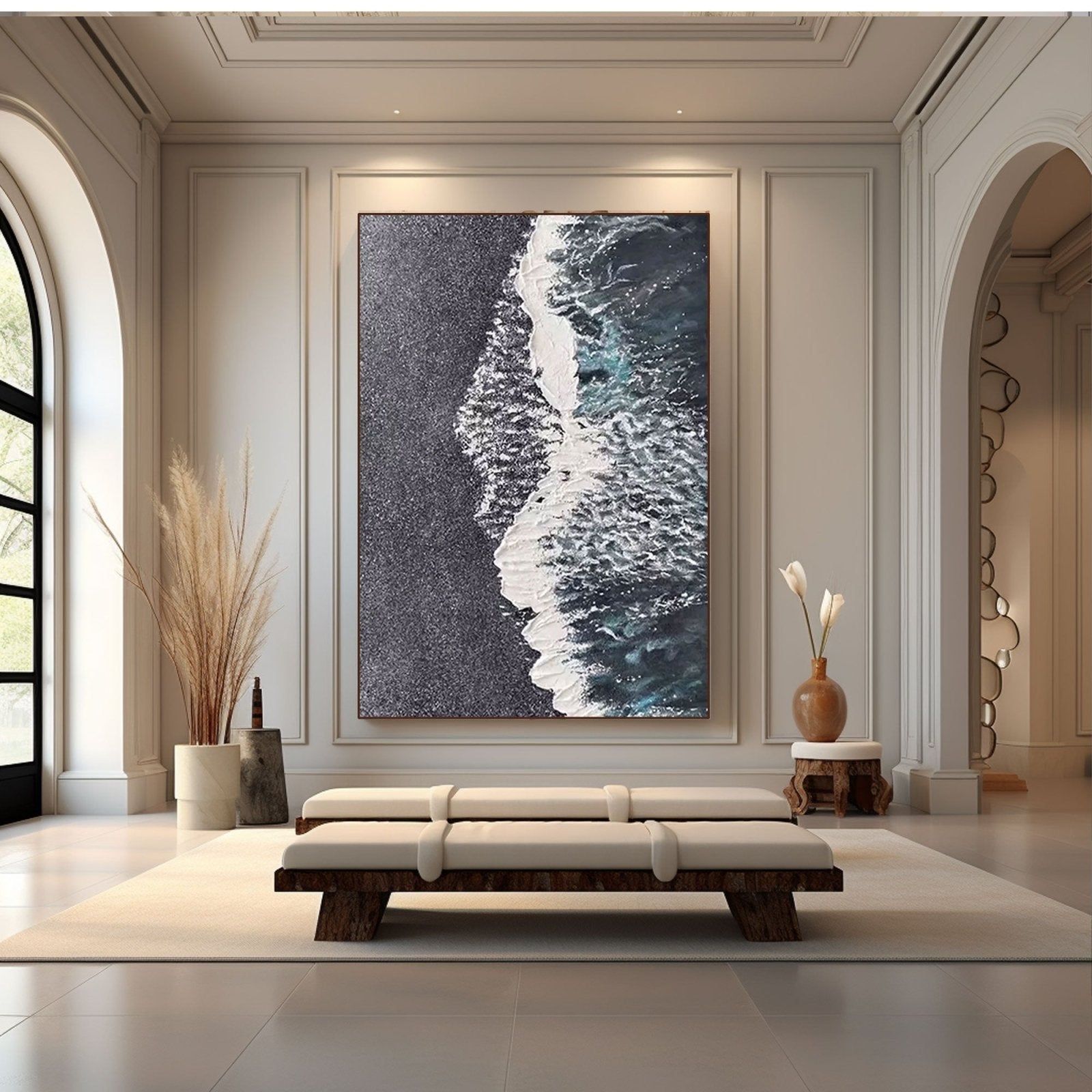 Textured Ocean Wave Abstract Wall Art # TC 159