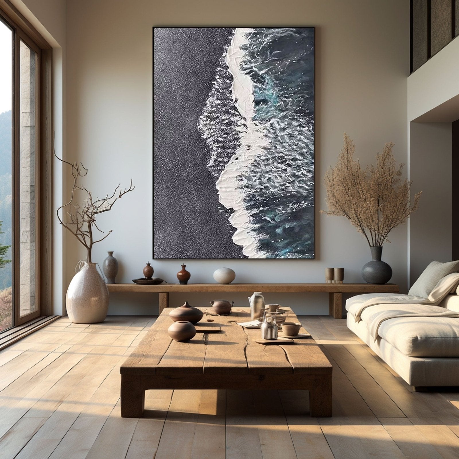 Textured Ocean Wave Abstract Wall Art # TC 159