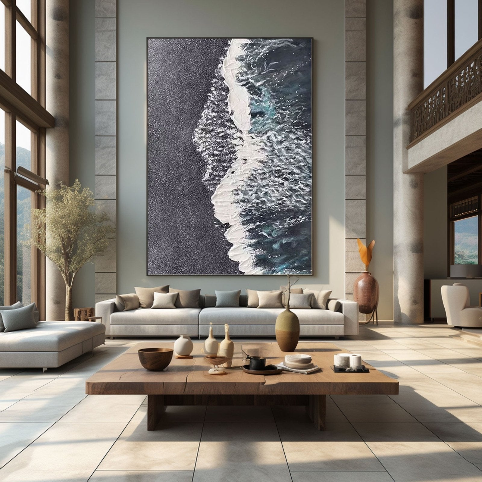 Textured Ocean Wave Abstract Wall Art # TC 159
