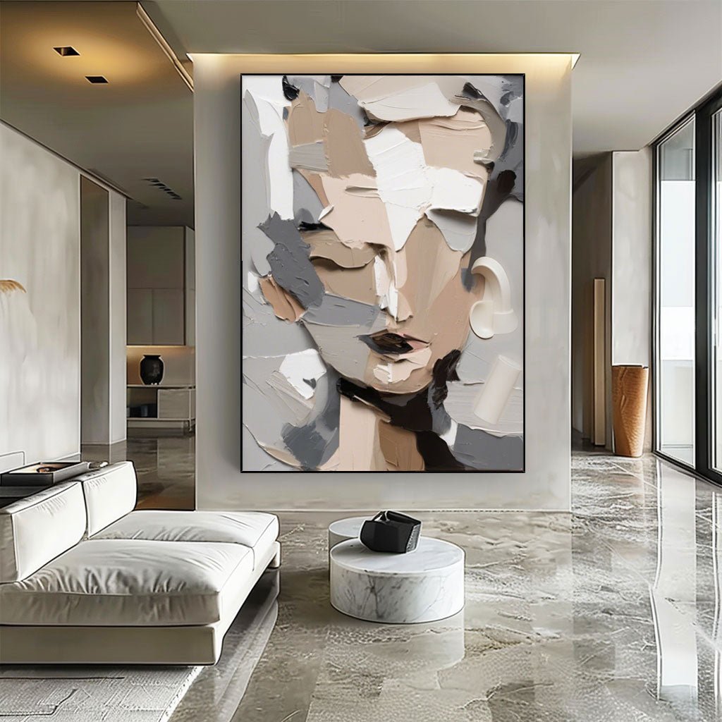 Deconstructed Abstract Portrait Painting | Modern Cubist Face Art