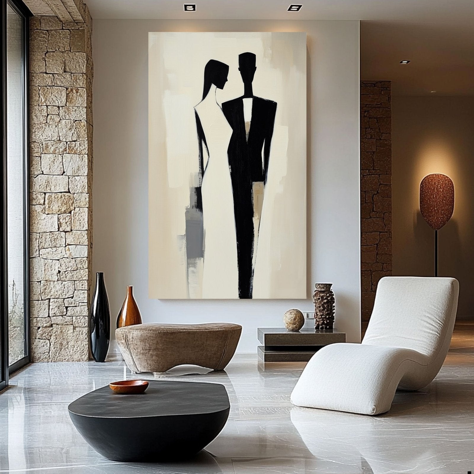 Abstract Couple Portrait | Modern Love & Relationship Art