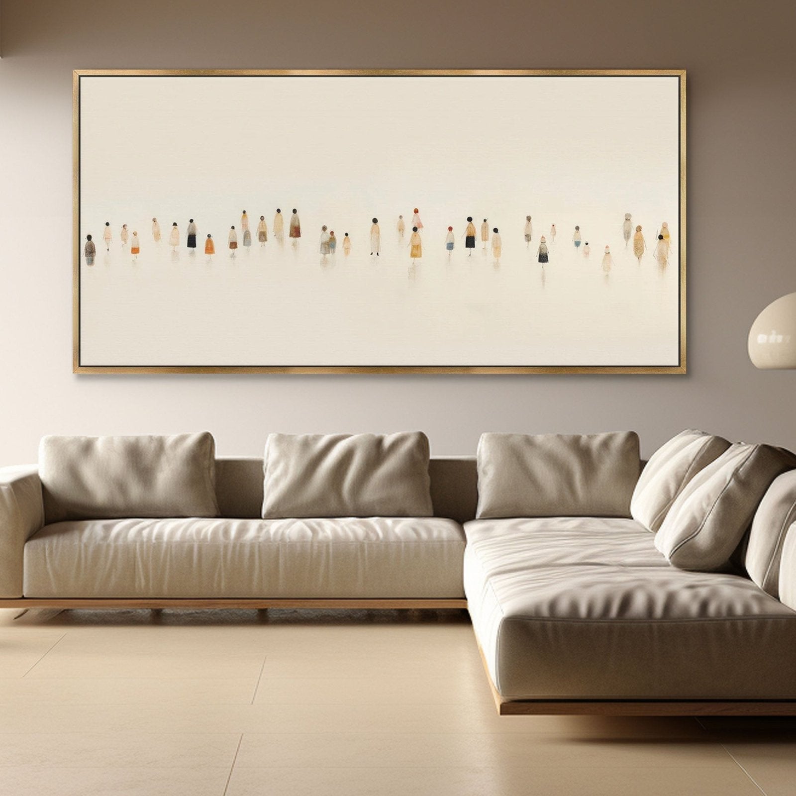  Warm Neutral Cream Canvas Painting | Modern Beige Art