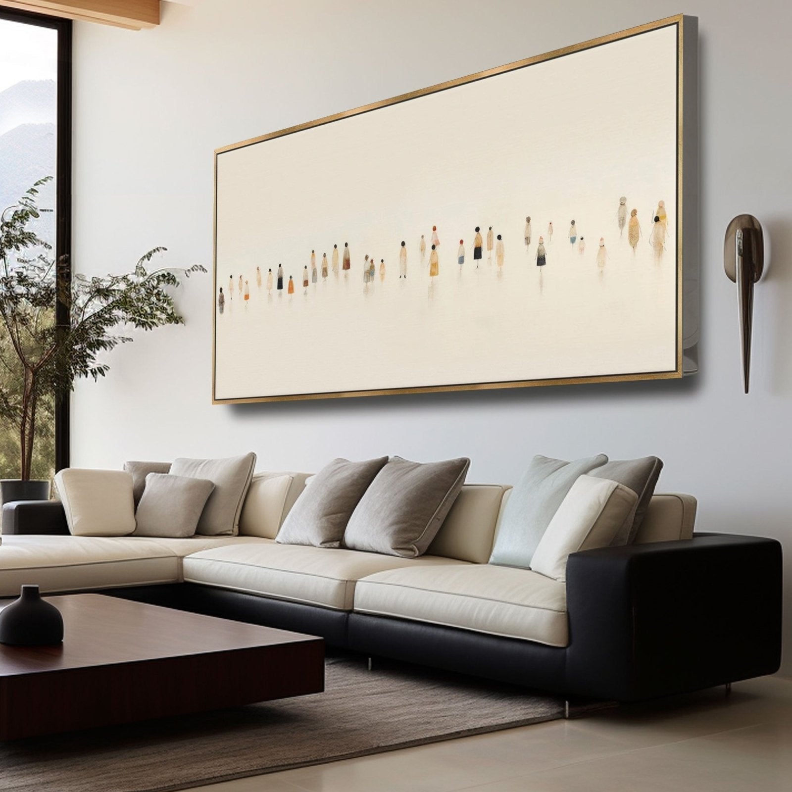 Minimalist Abstract People Canvas | Panoramic Wall Art #AA 443