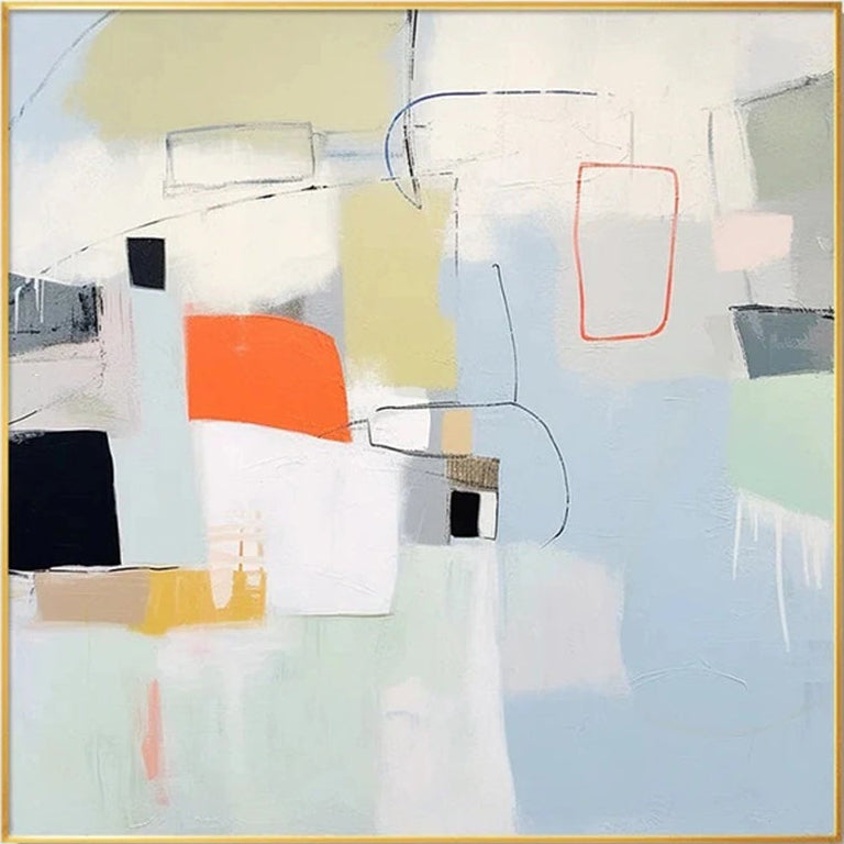 Contemporary Abstract Art | Blue Orange Neutrals