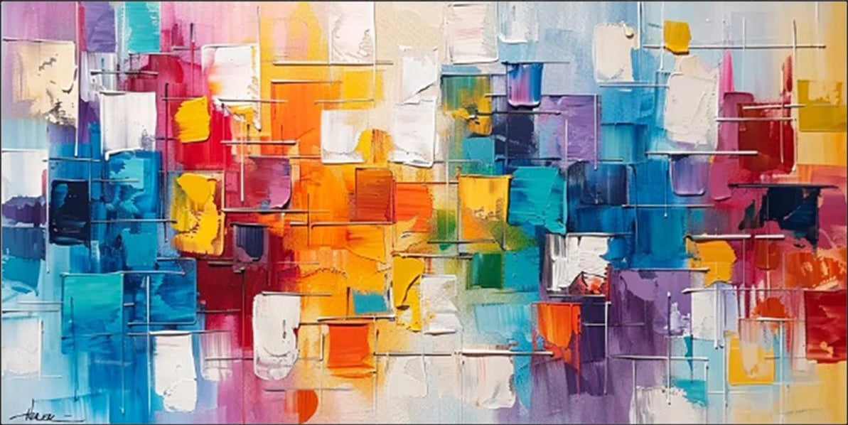 Multi-Color Abstract Canvas | Textured Palette Knife Art