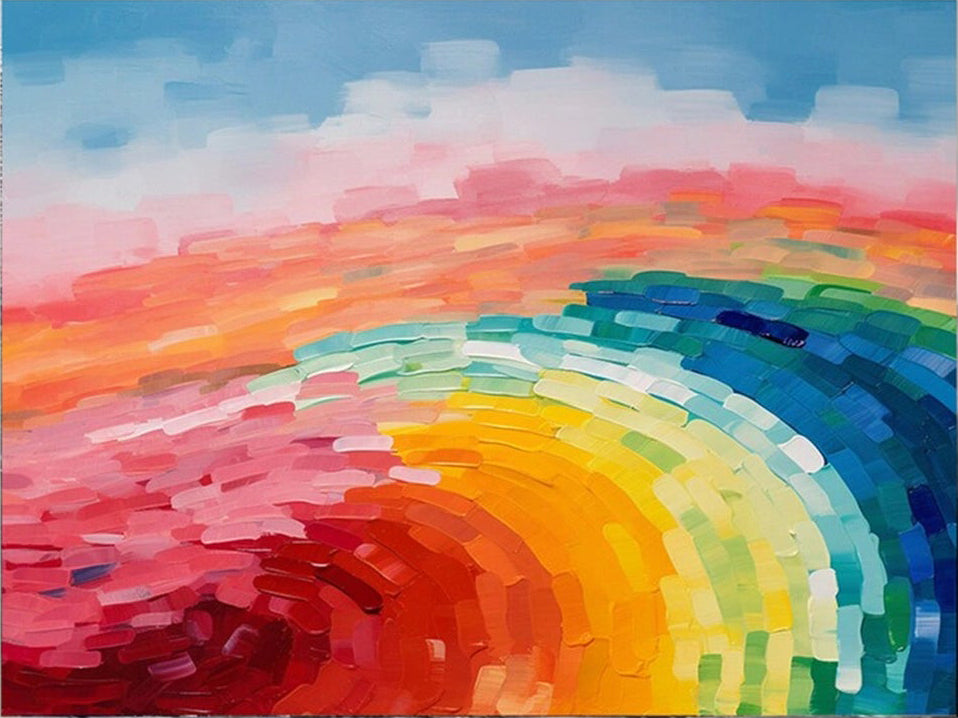 Textured Rainbow Canvas | Colorful Wall Art Decor