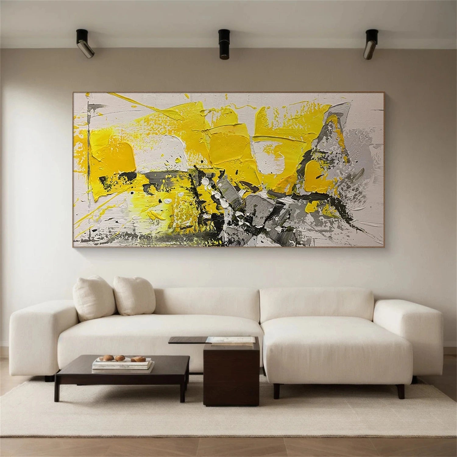 Hand-Painted Modern Black & White Abstract Art #TB 102
