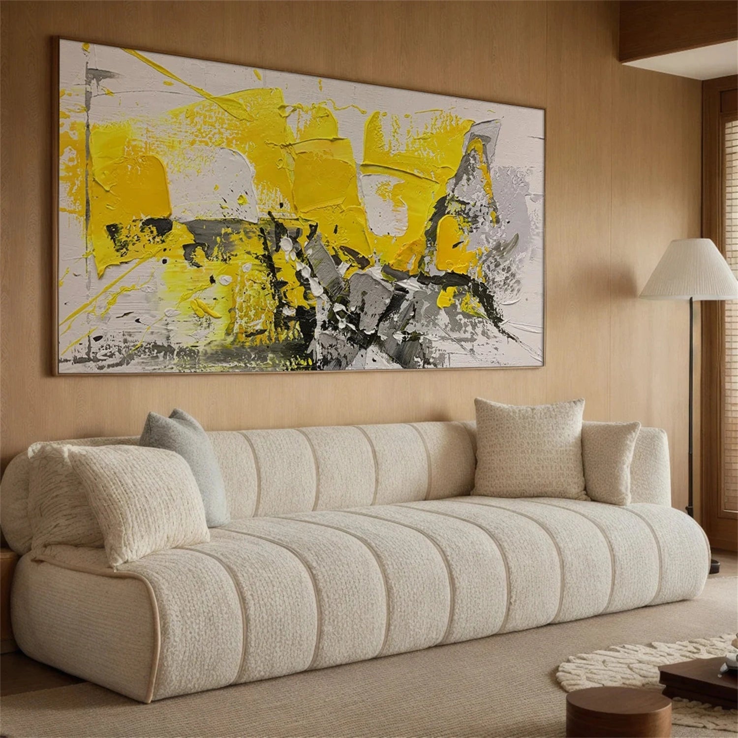 Hand-Painted Modern Black & White Abstract Art #TB 102