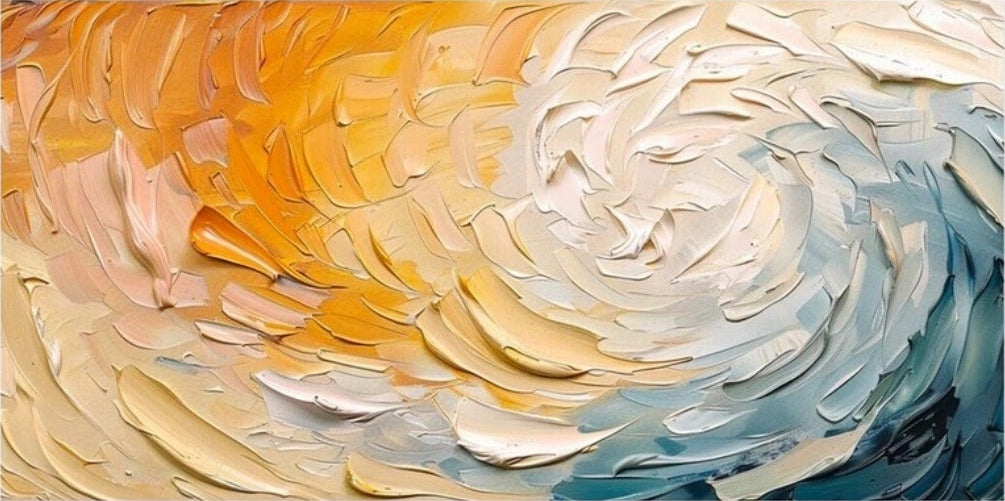 Original Textured Swirl Painting | Colorful Waves