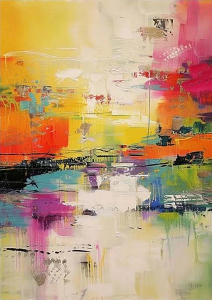 Contemporary Abstract Painting | Blue Gold Black