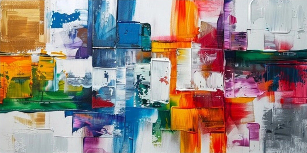 Colorful Geometric Canvas | Modern Block Art