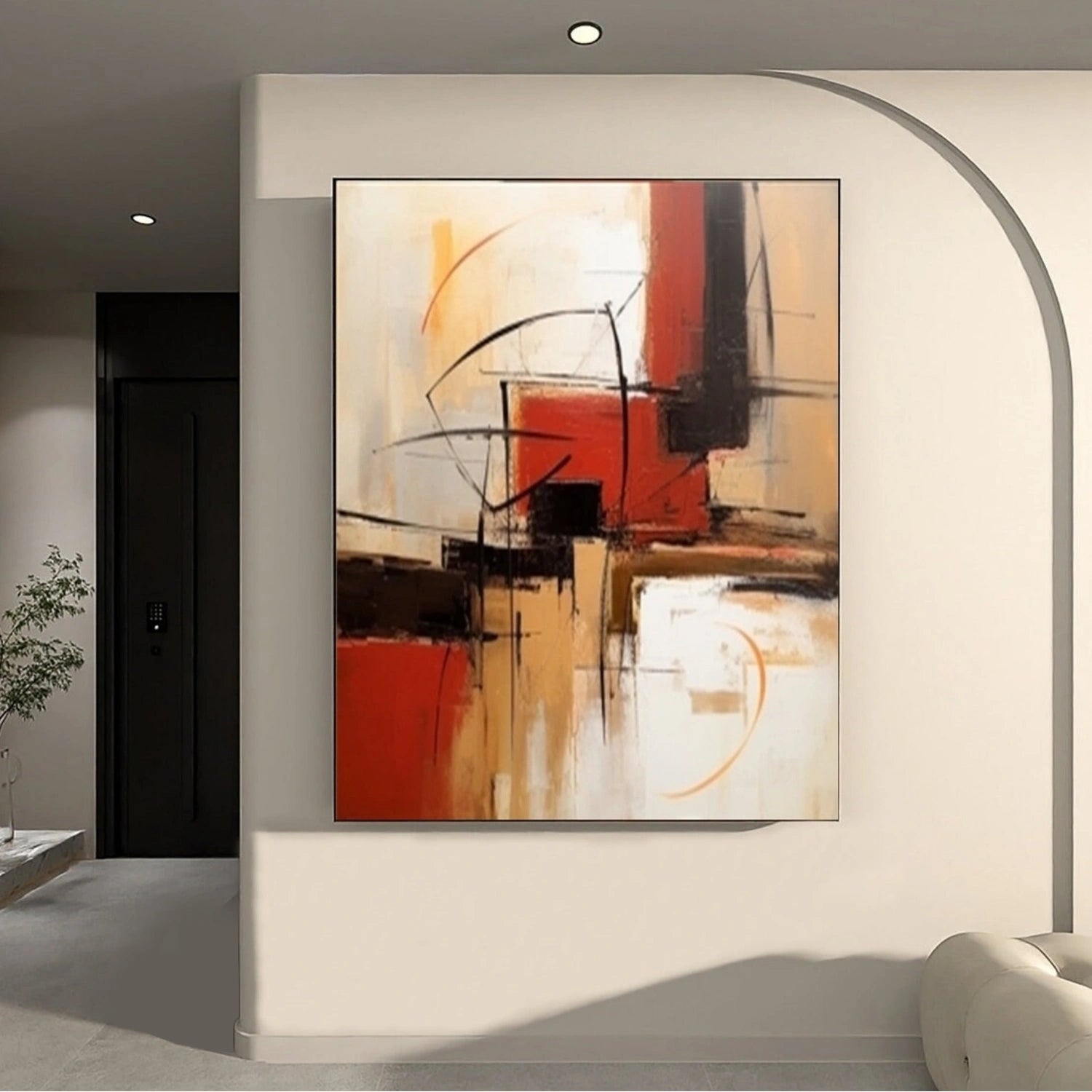 Eye-Catching Textured Abstract | Modern Red Orange #TB 112