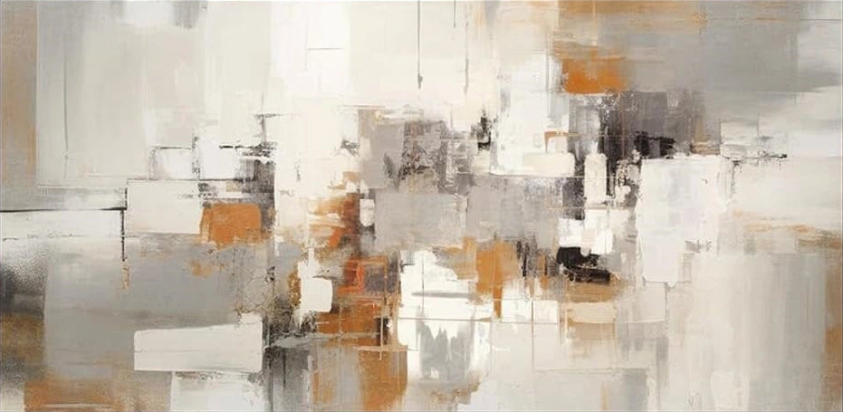 Large Abstract Oil Painting | Neutral Modern Art