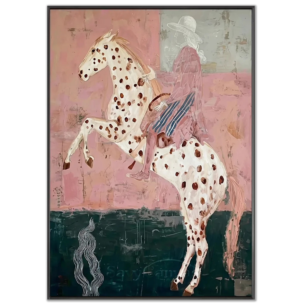 Original Pink Folk Art Canvas #SS 309