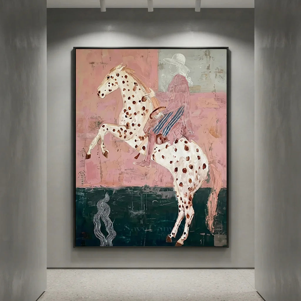 Original Pink Folk Art Canvas #SS 309