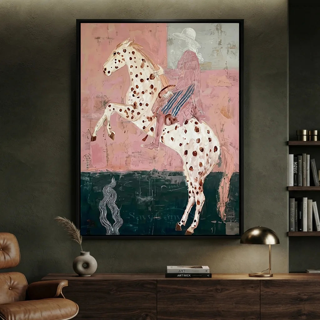 Original Pink Folk Art Canvas #SS 309