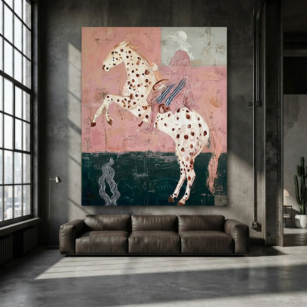 Original Pink Folk Art Canvas #SS 309