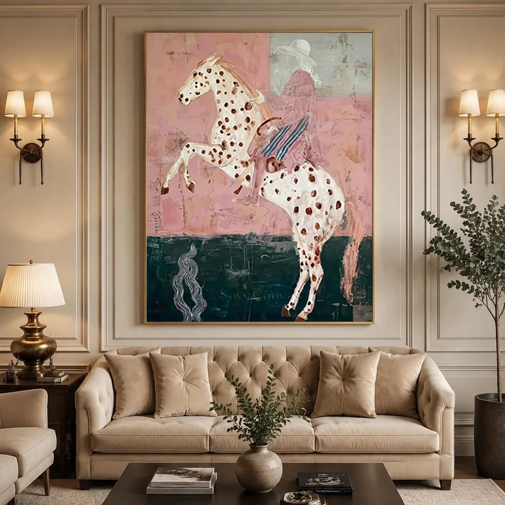 Original Pink Folk Art Canvas #SS 309