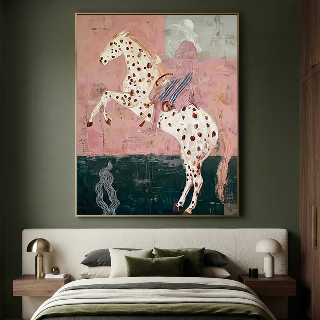 Original Pink Folk Art Canvas #SS 309