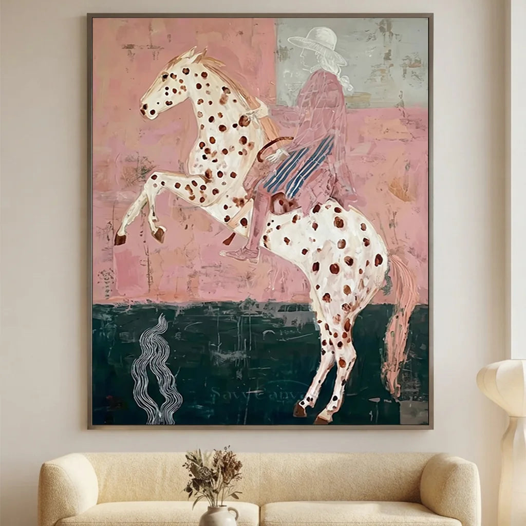 Original Pink Folk Art Canvas #SS 309