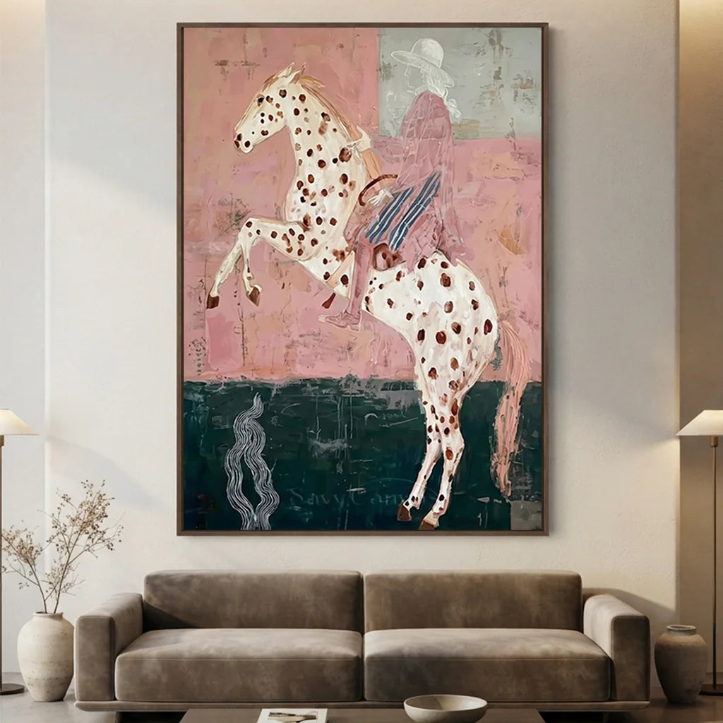 Original Pink Folk Art Canvas #SS 309