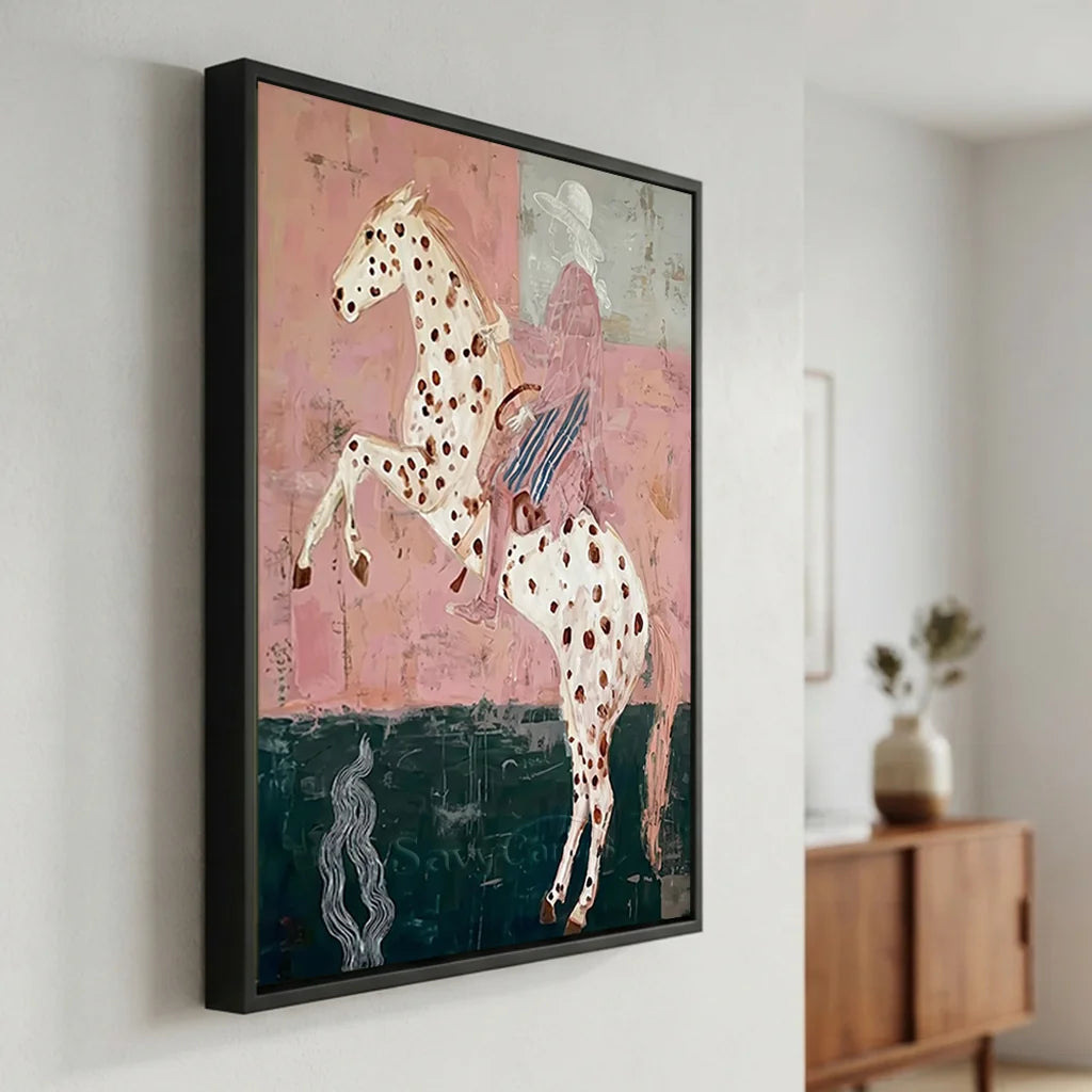 Original Pink Folk Art Canvas #SS 309