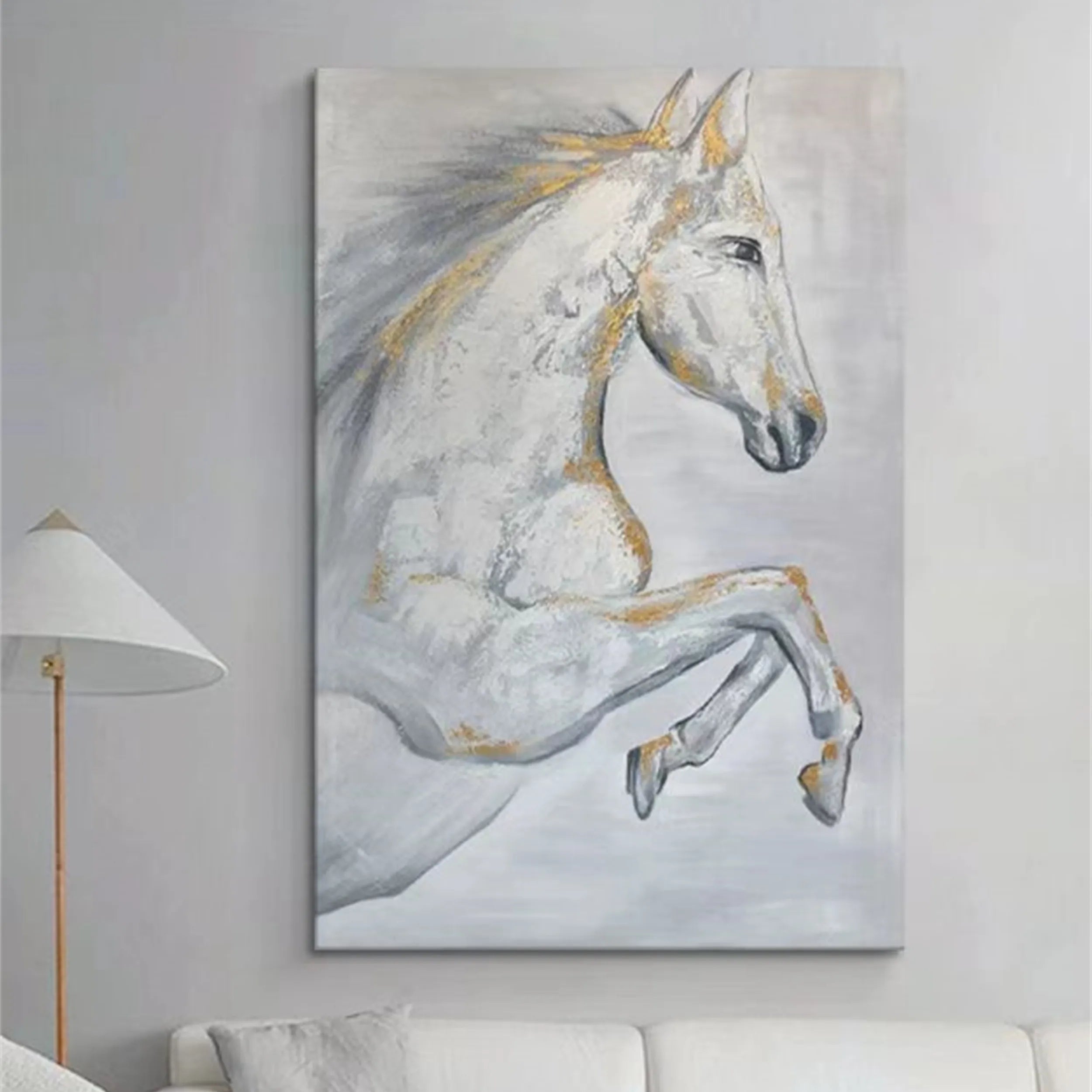 Dynamic White Horse Wall Decor