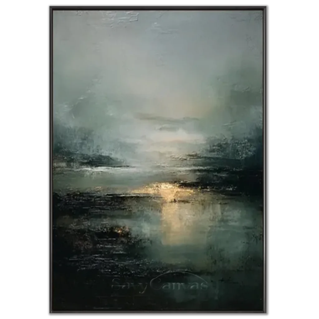 Handpainted Moody Ocean Landscape Oil Painting #ZC 42