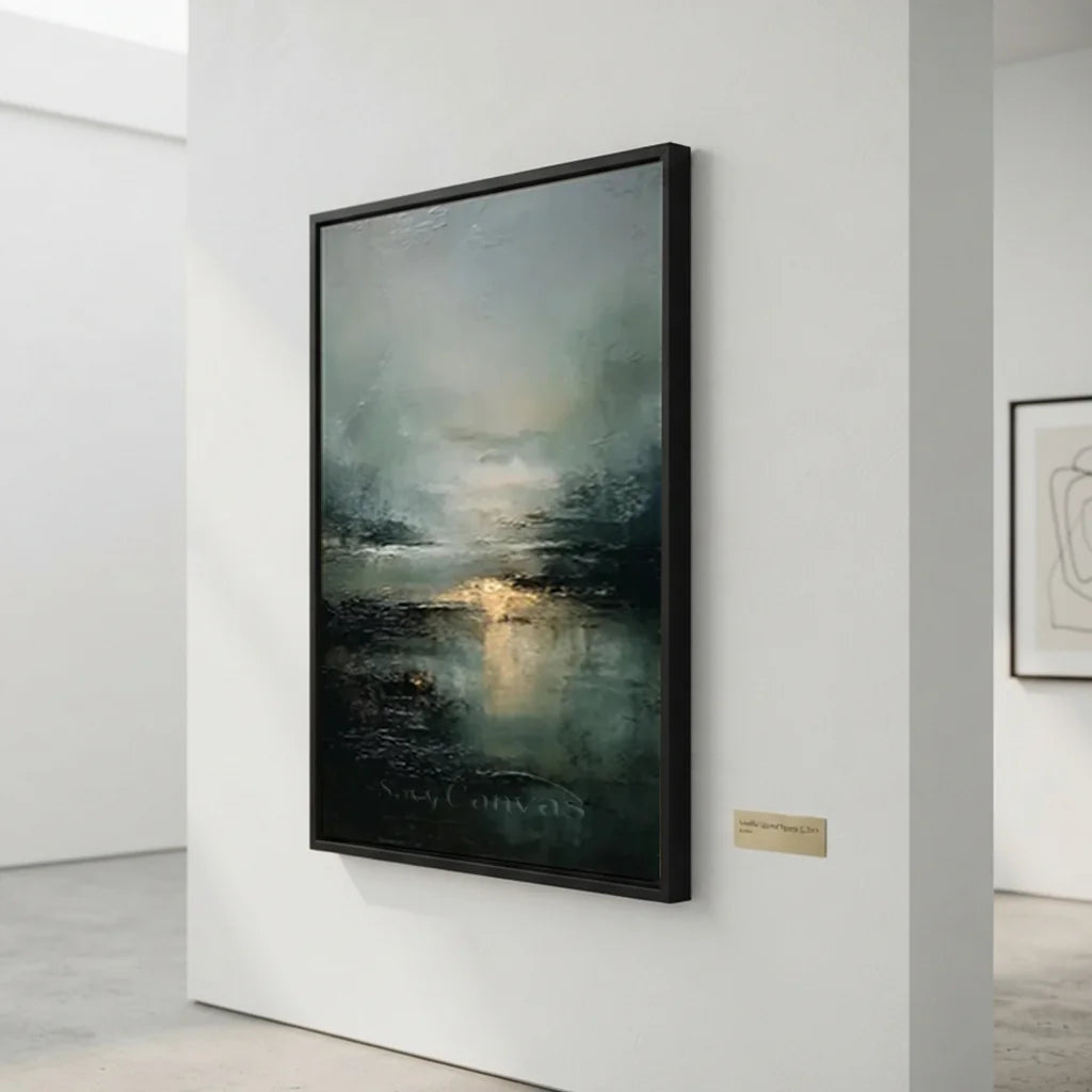 Handpainted Moody Ocean Landscape Oil Painting #ZC 42