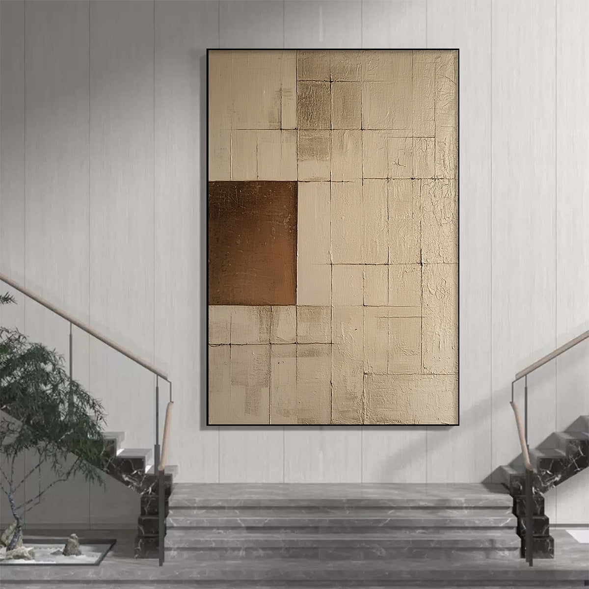 Modern Abstract Painting | Neutral Textured Wall Decor