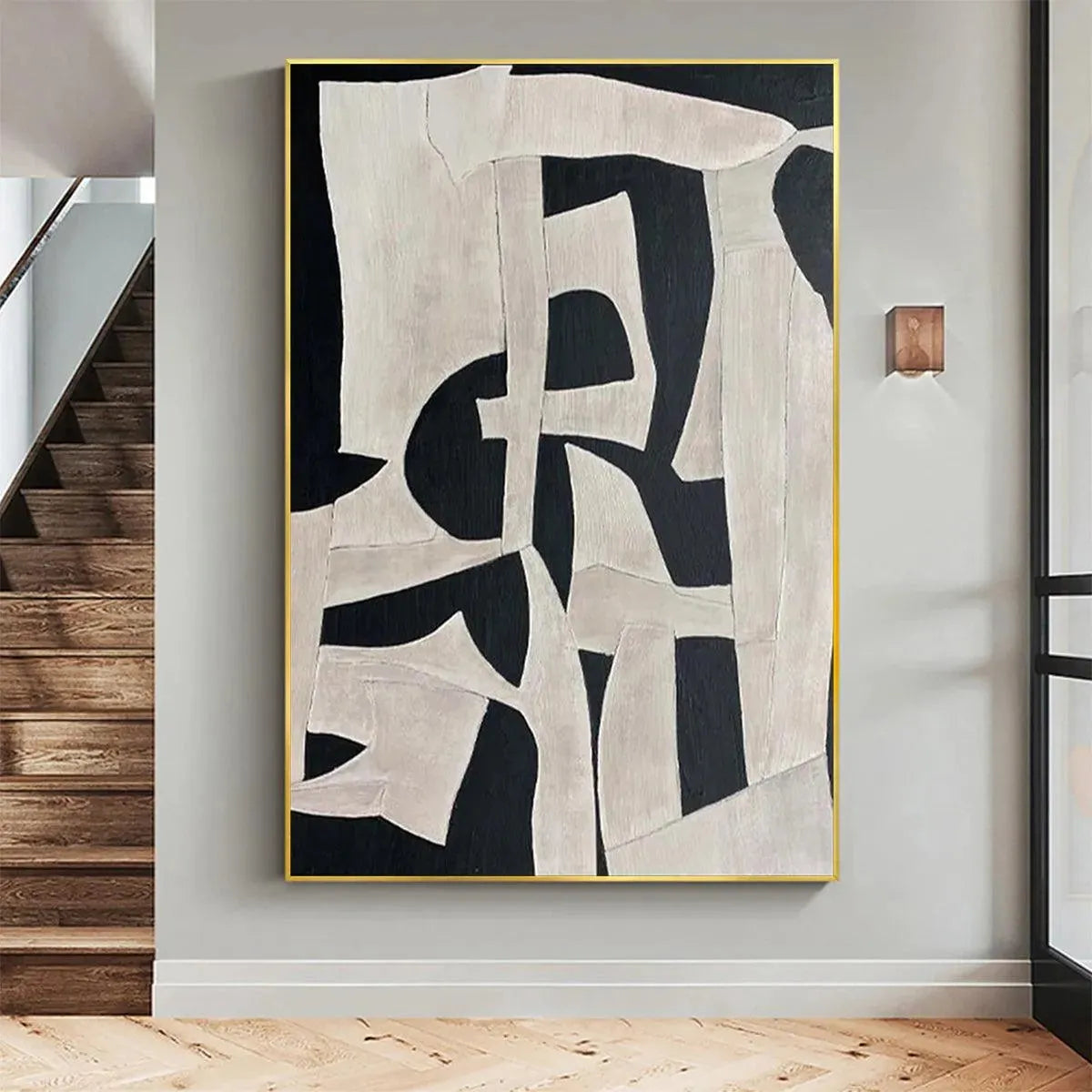 Black & White Geometric Art | Abstract Shapes Painting