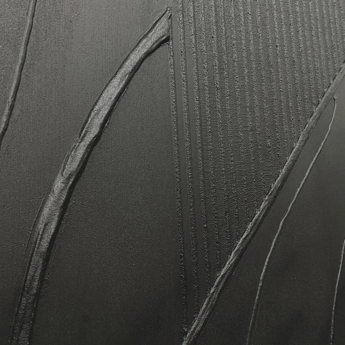 Minimalist Black 3D Texture Wall Art | Modern Monochrome Canvas #AA 440