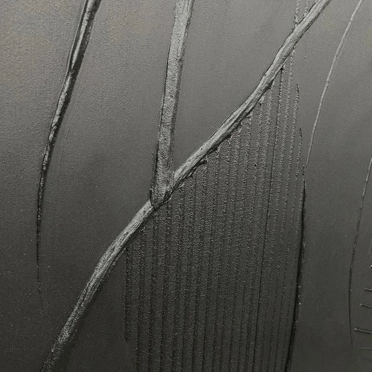 Minimalist Black 3D Texture Wall Art | Modern Monochrome Canvas #AA 440